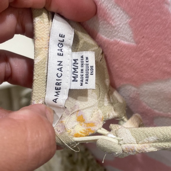 America Eagle Square Neck Open Back Key Hole Floral Midi Dress Size M - Picture 4 of 6